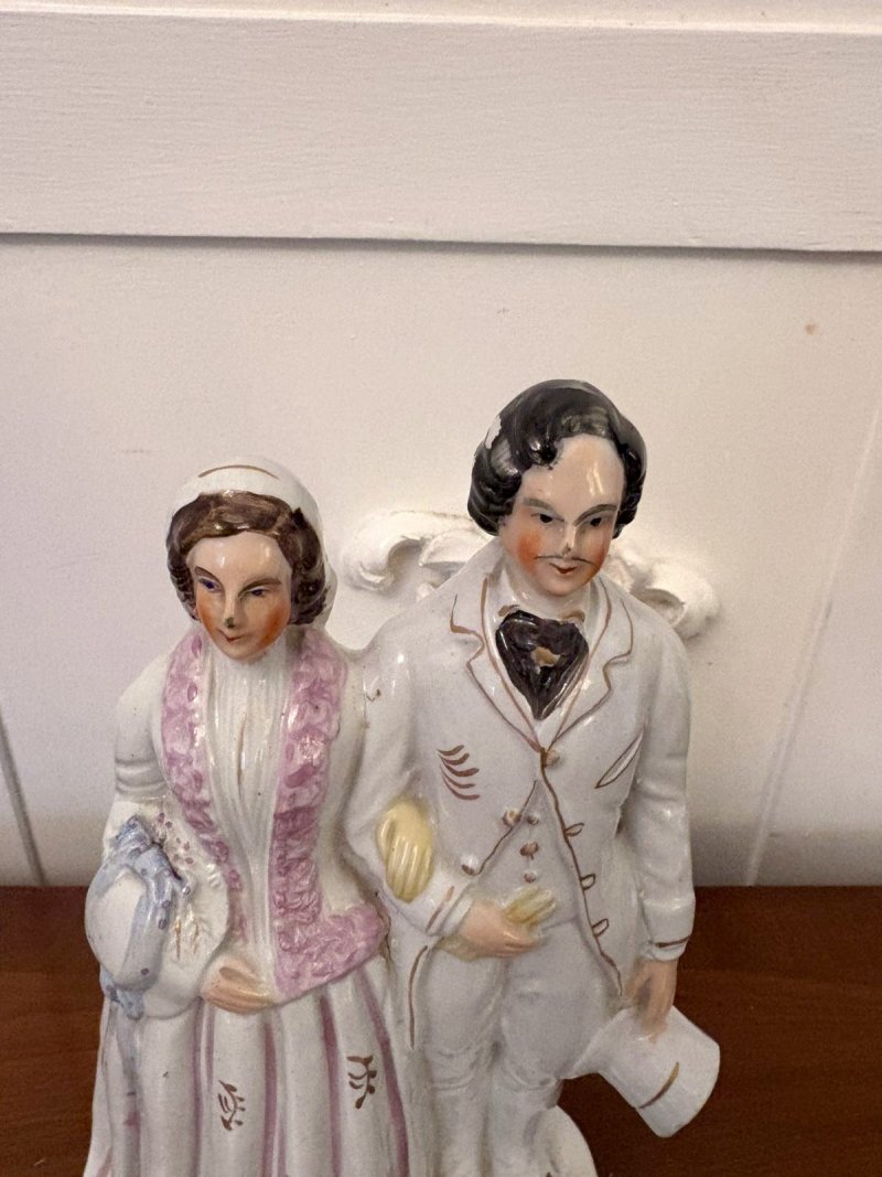 Large Antique Victorian Staffordshire Royal Portrait Flatback Figure